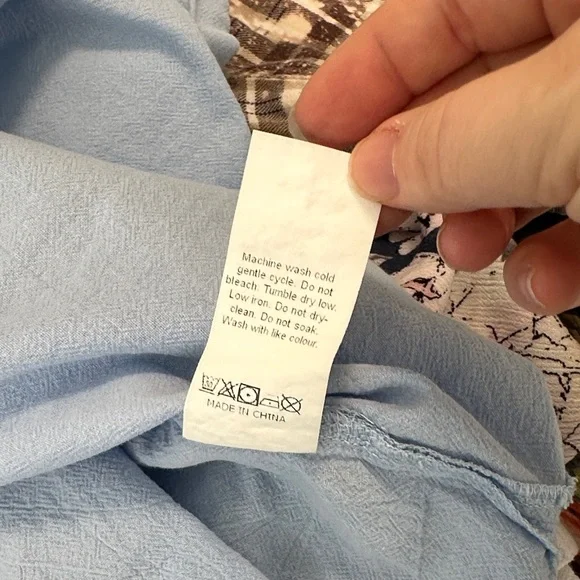 Cottagecore Soft Girl Casual Chin Farmcore Coquette Feminine Blue 100%Cotton SZL - Picture 12 of 12